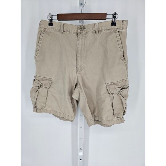 Banana Republic Men's Button Closer Cargo Pockets Belt Loot Tan Shorts Size 35 - Picture 1 of 4
